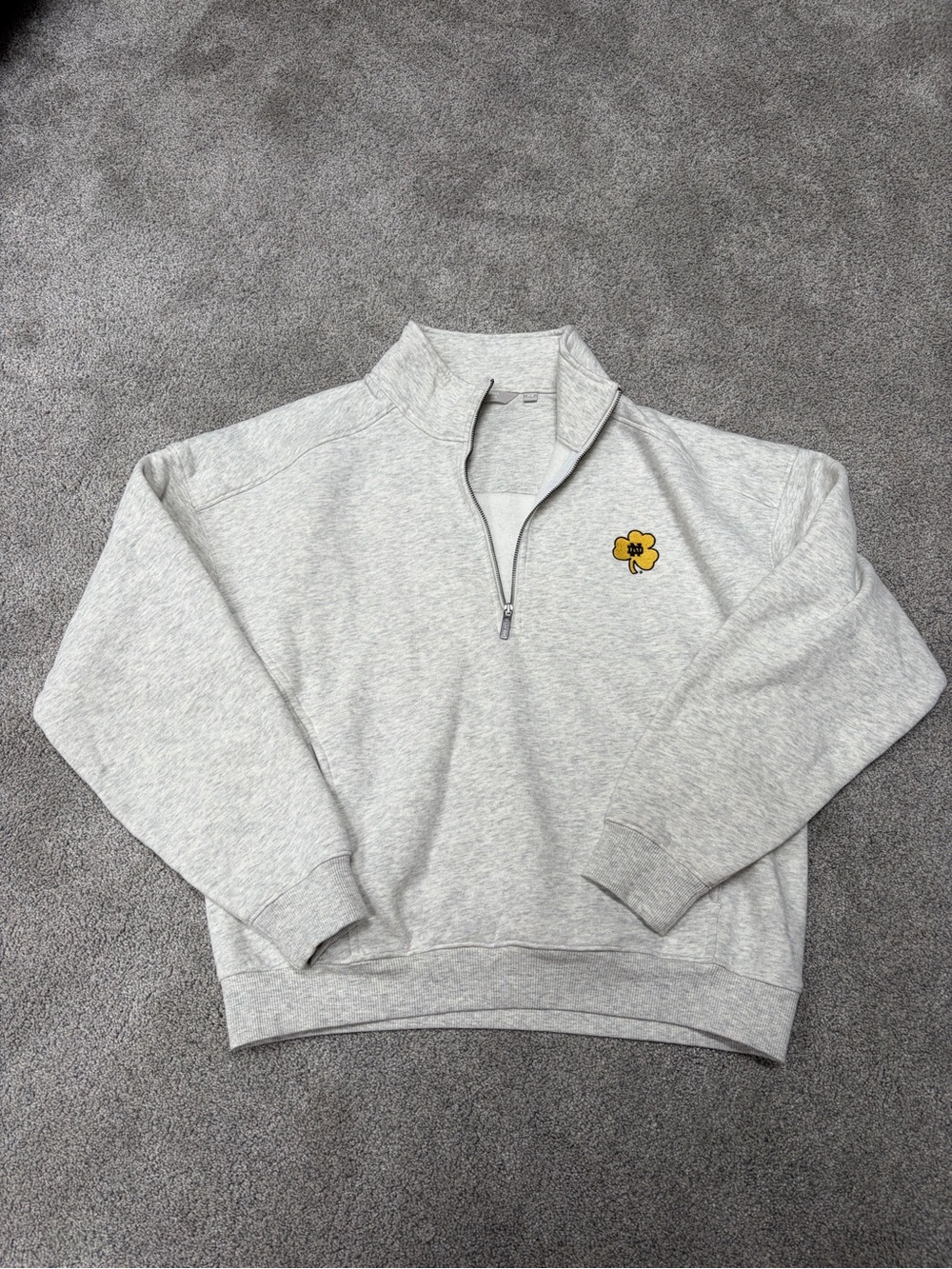 Rhoback Serenity Collegiate Half Zip - Light Gray Notre Dame - Picture 2 of 9